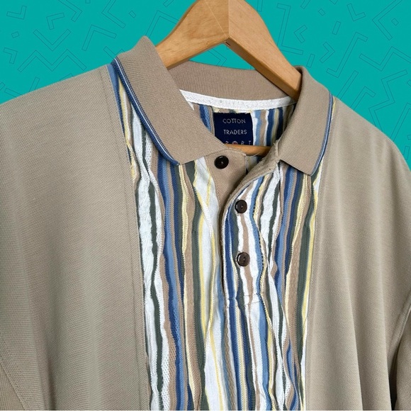 Vintage Other - Vintage Cotton Traders 3D knit polo shirt
